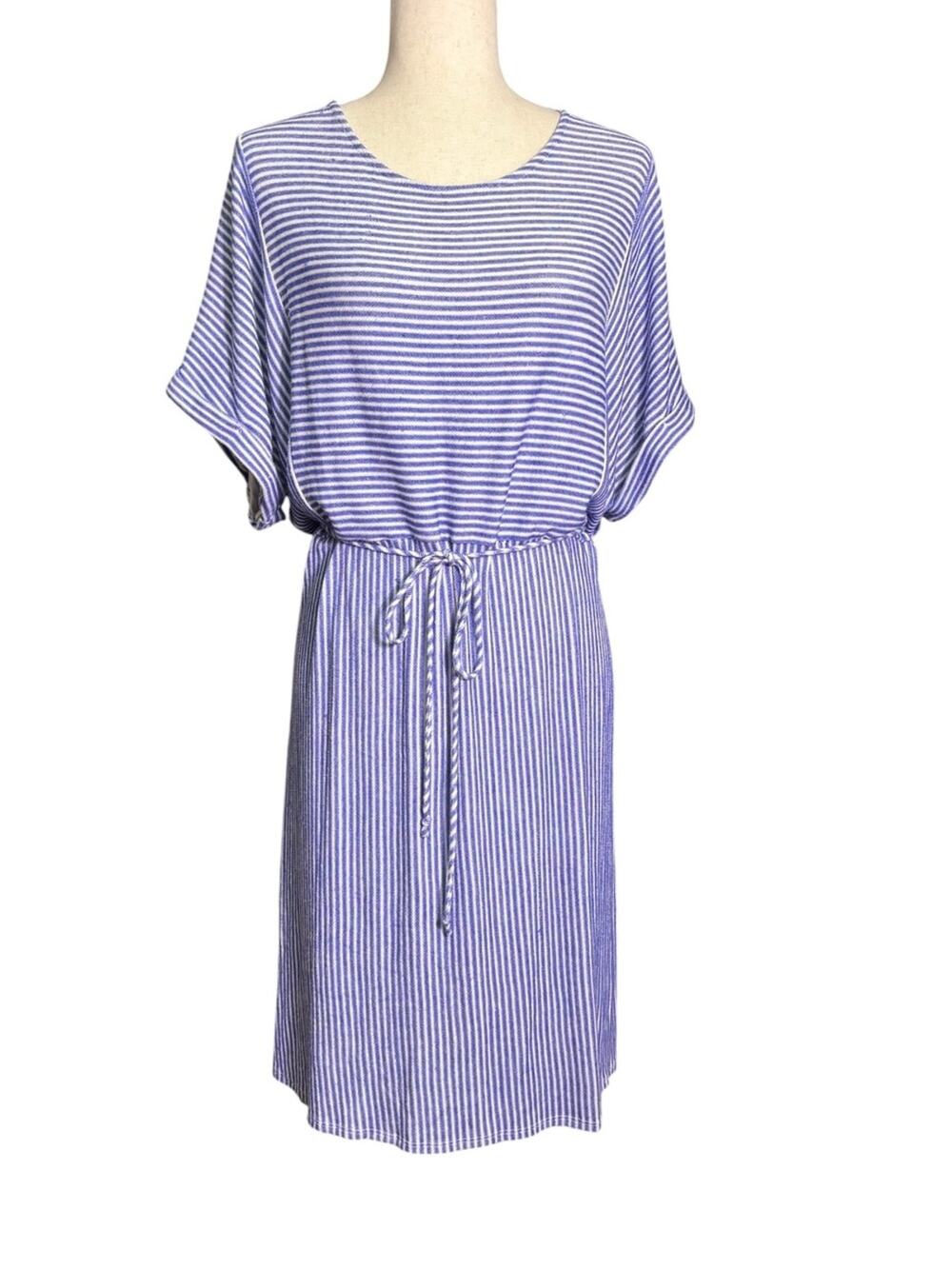 ModCloth Blue White Striped Tie Waist Dress Nautical Cottagecore Size XXL